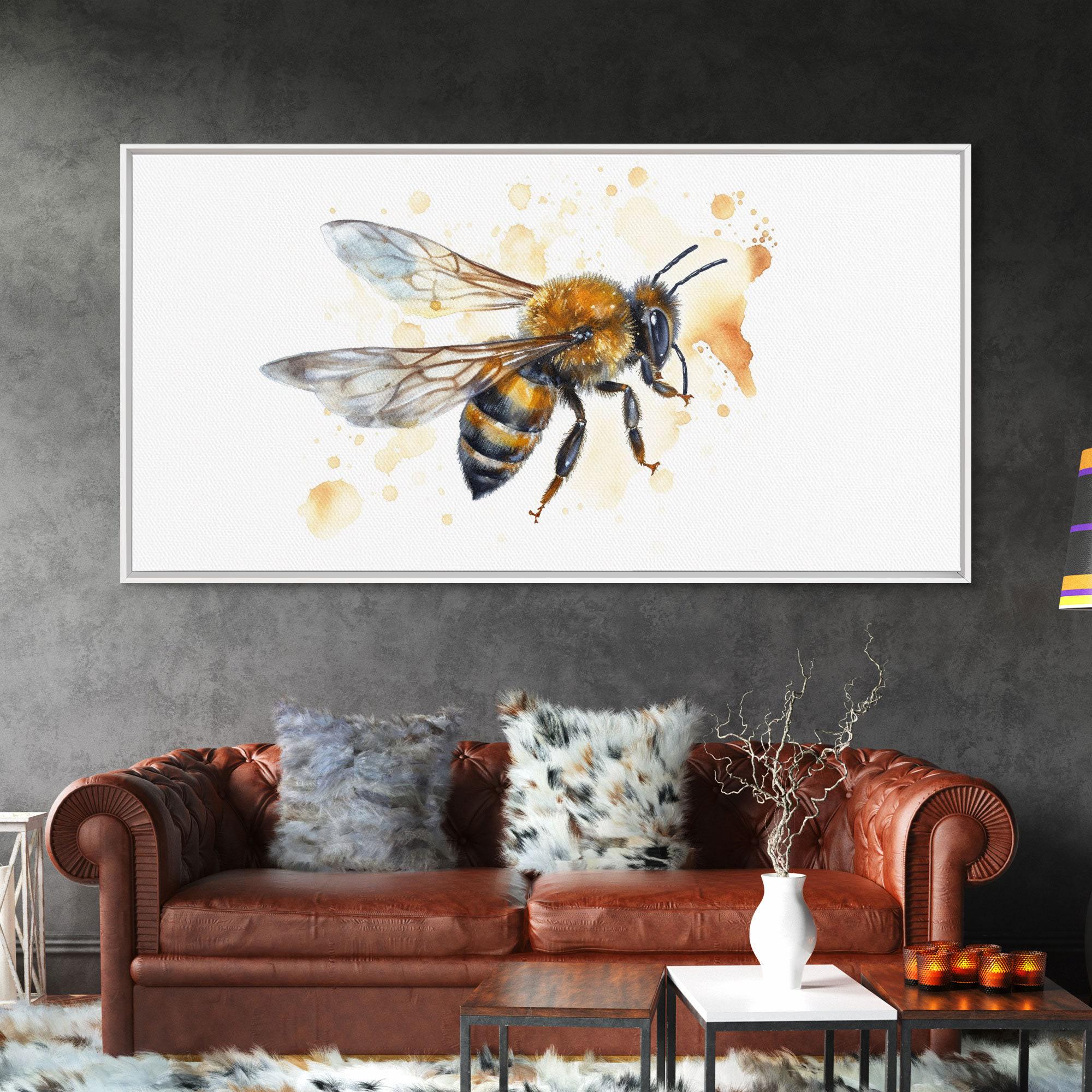 Honey Bee Canvas Print: Insect Wall Art, Panoramic Decor - Etsy
