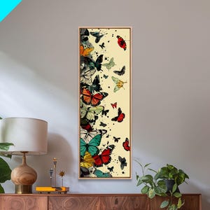 Traditional Sumo Wrestlers Japanese Art Tall Skinny Framed Canvas Print - Ukiyo-e Wall Art