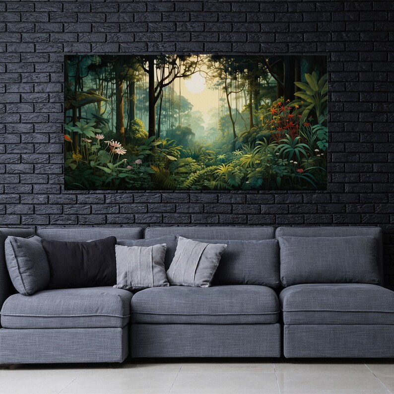 Forest Wall Art Trees Wall Print Jungle Wall Art Panoramic Etsy