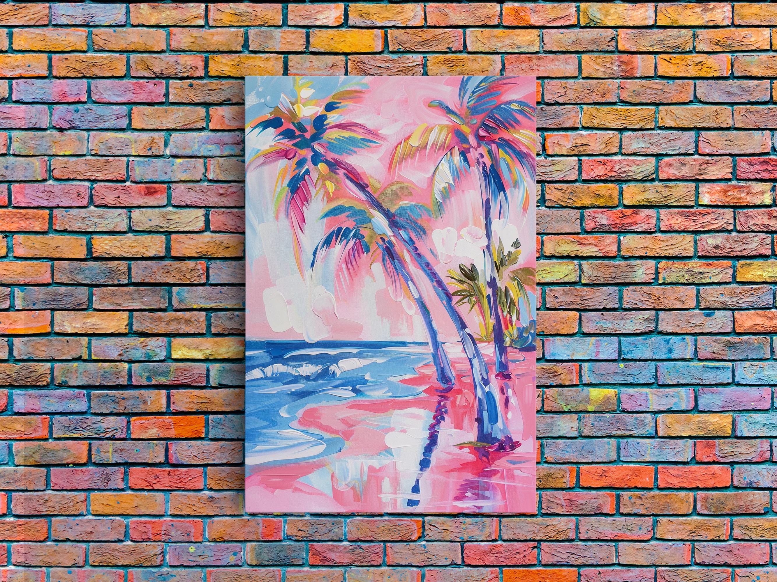 Abstract Palm Tree Canvas Print: Coastal Beach Wall Art - Etsy