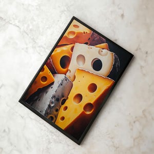 Kitchen Wall Art Painting of Cheese Canvas Print, Kitchen Decor, Modern Kitchen, Food Review Prop Decor NUEVART