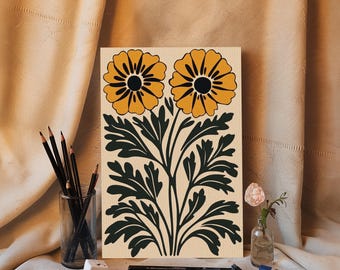 Botanical Canvas Print: Cottagecore Floral Wall Art