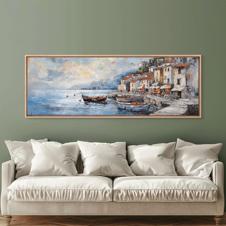 Watercolor Seascape Painting Print, Archival Print, Italian Seaside