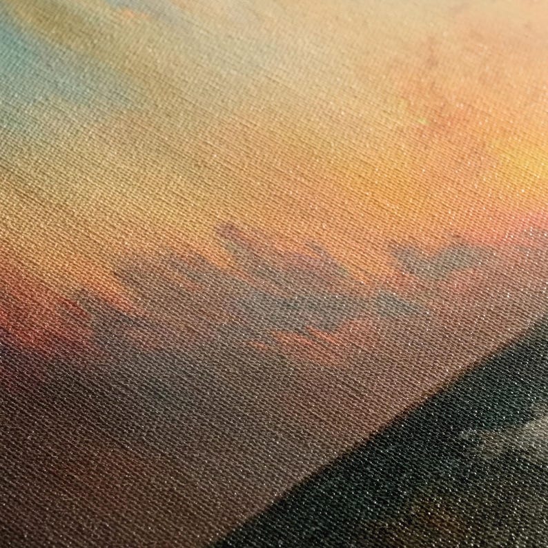 North Beach at Sunset, Framed Canvas Print, Beautiful Panoramic