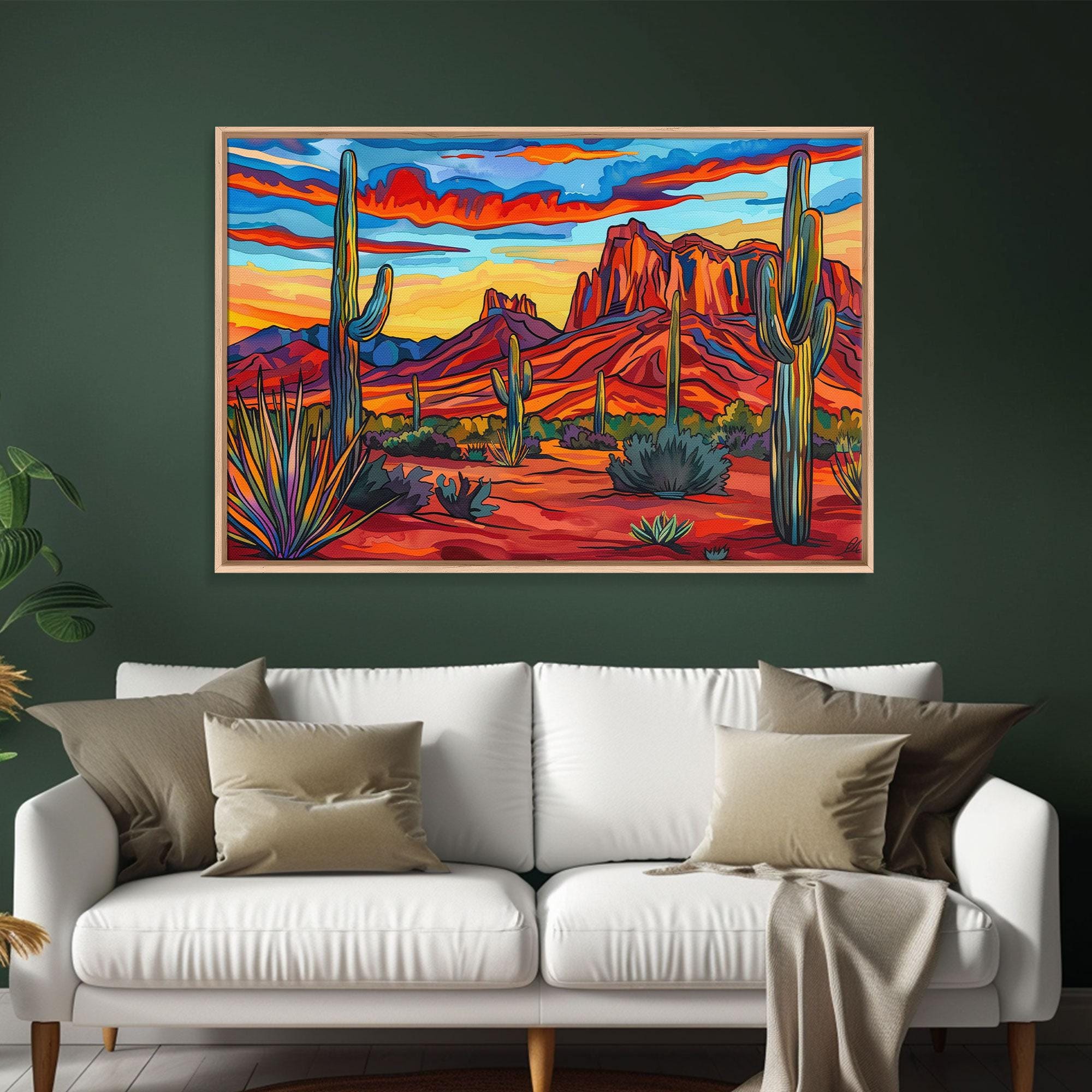 Retro Desert Landscape Art Print: Arizona Pop Art Decor - Etsy