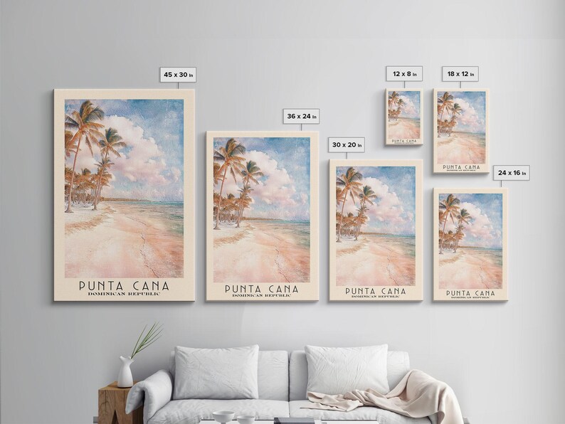 Punta Cana, Dominican Republic Watercolor Beach Print, Vacation Gift