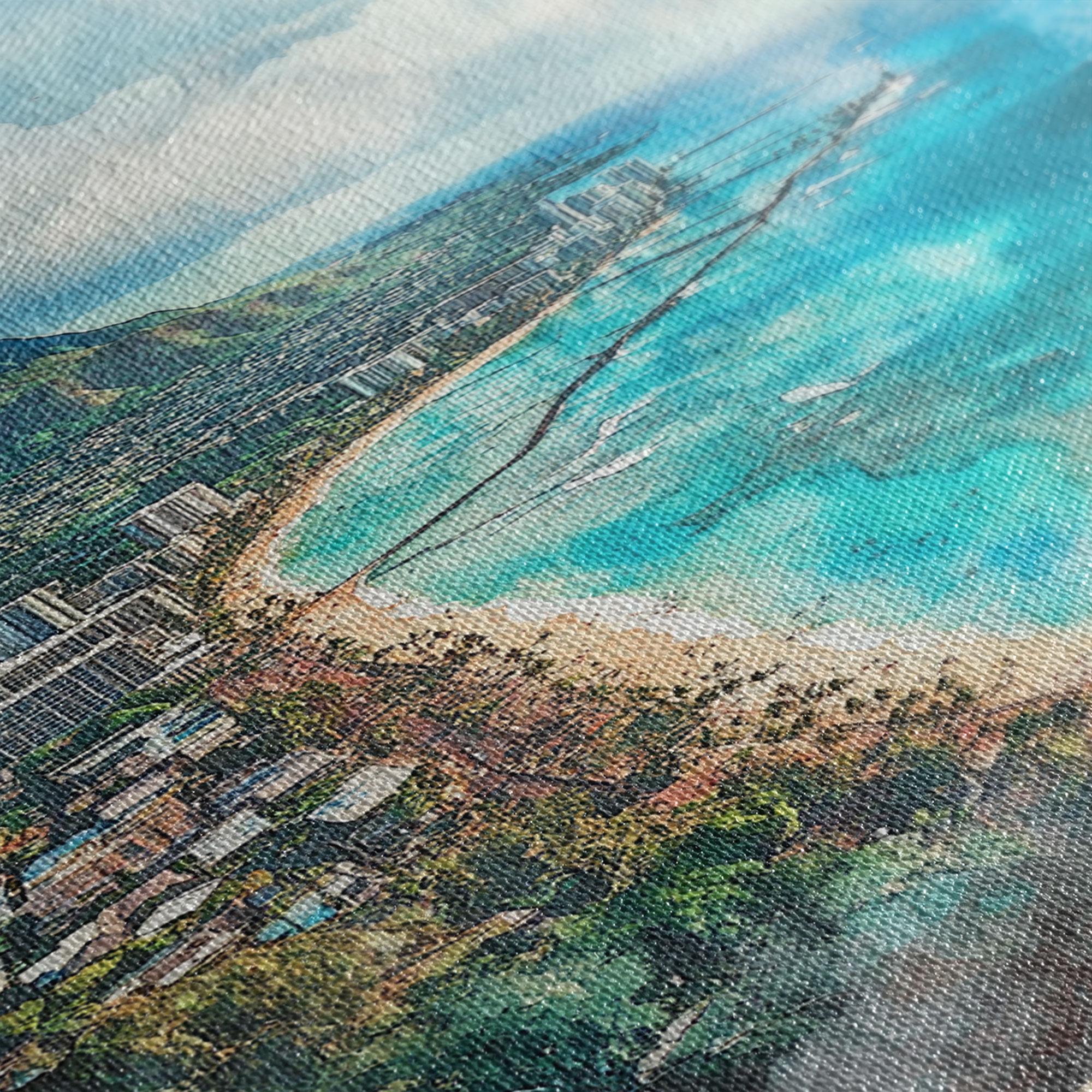 Oahu, Hawaii Watercolor Beach Print, Vacation Gift, Hawaii