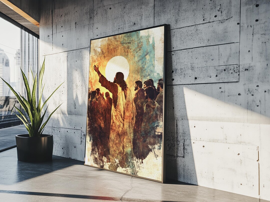 Raising of Lazarus From the Dead Framed Canvas Print - Powerful Art ...