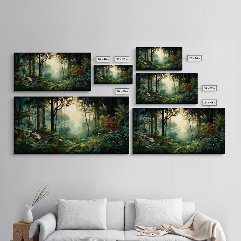 Jungle Canvas Art: Forest Wall Print, Panoramic Landscape immagine 8