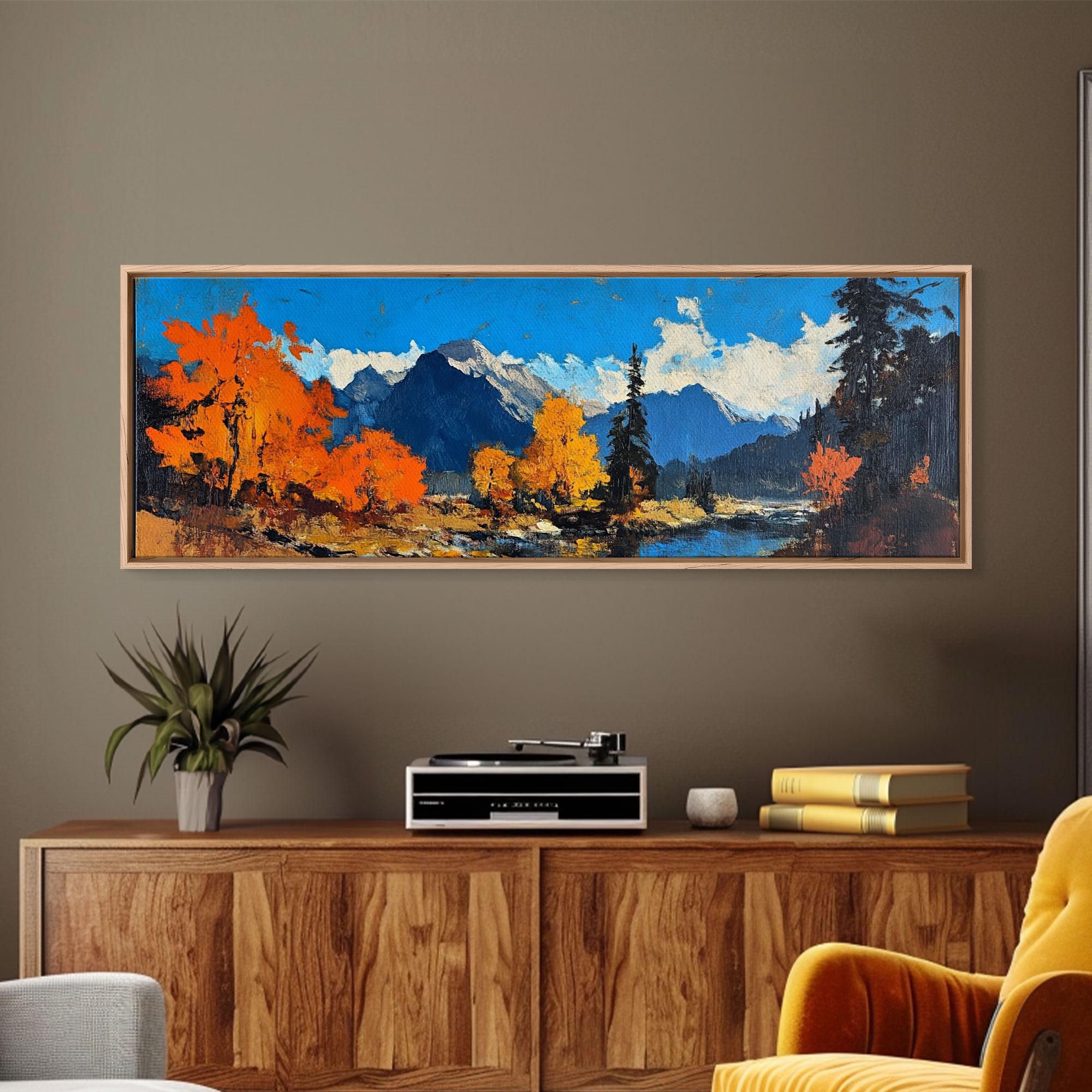 Fall Painting Still Life Fall Decor, Vintage Farmhouse Decor, Vintage Inspired, Panoramic Painting, Canvas Print, Farmhouse Wall Art