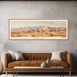 Capitol Reef National Park Art: Utah Panoramic Watercolor Print
