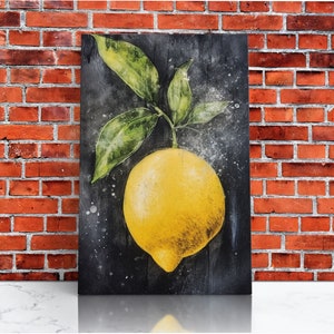 LEMON Art Canvas Print - Unframed Oil Print - Print Still Life Original - Small Still Life Painting Print-  Lemon Art Print - Fruit Art