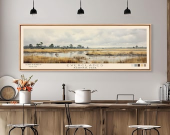Badlands National Park Panoramic Art: South Dakota Watercolor Travel Print