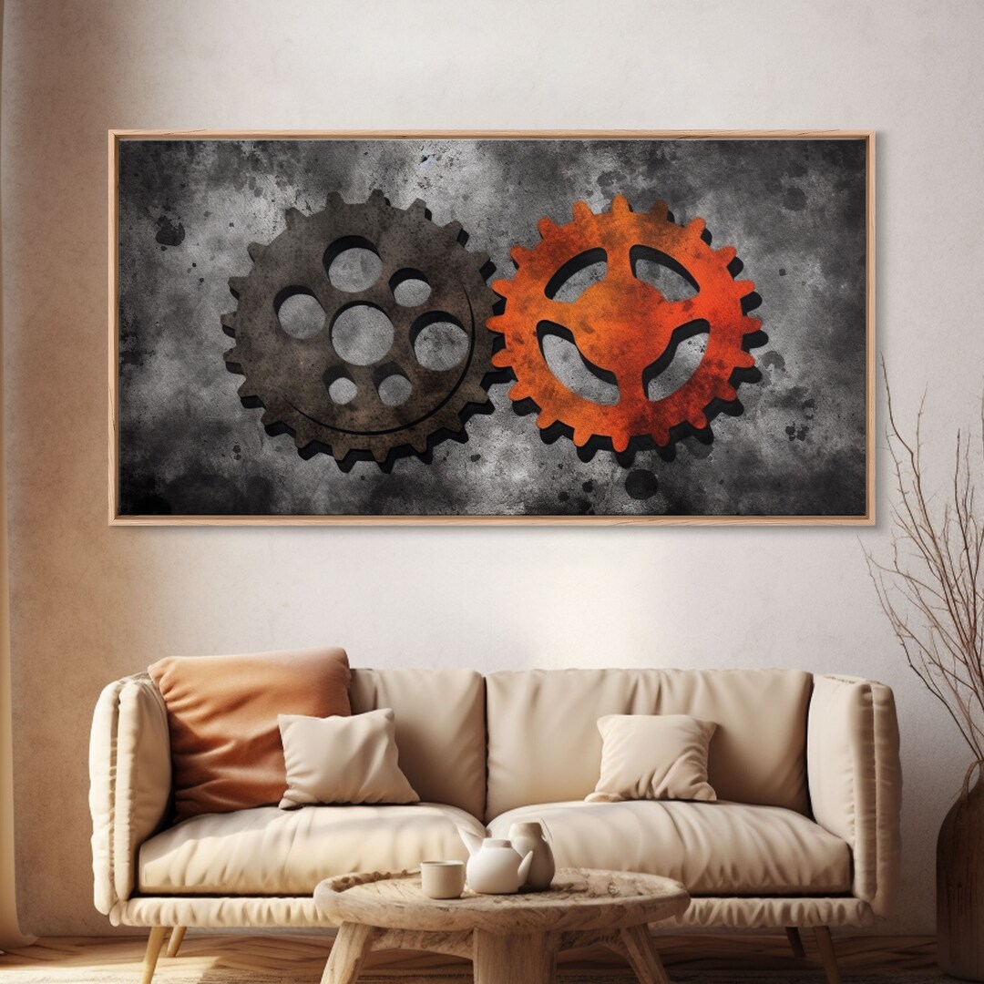 Gears Wall Art Mechanical Design Wall Decor Steampunk Art Etsy