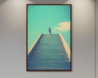 Stairs Canvas Print: Abstract Minimalist Wall Art