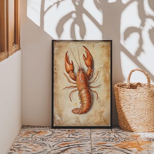 Crayfish Painting Print: Louisiana Cajun Kitchen Wall Art