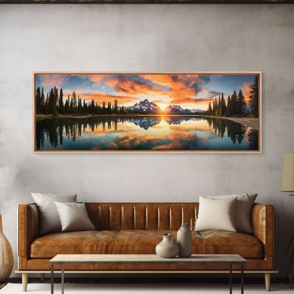 Panoramic of Grand Teton National Park, Extra Large Wall Art, Panoramic Wall Art, Panoramic Print, Landscape Photography Landscape Print