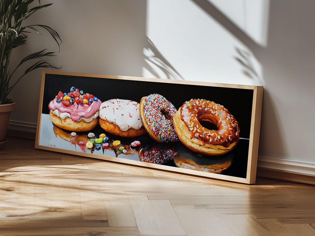 Donuts Renaissance Style Painting: Bakery Decor Framed Canvas Print - Etsy