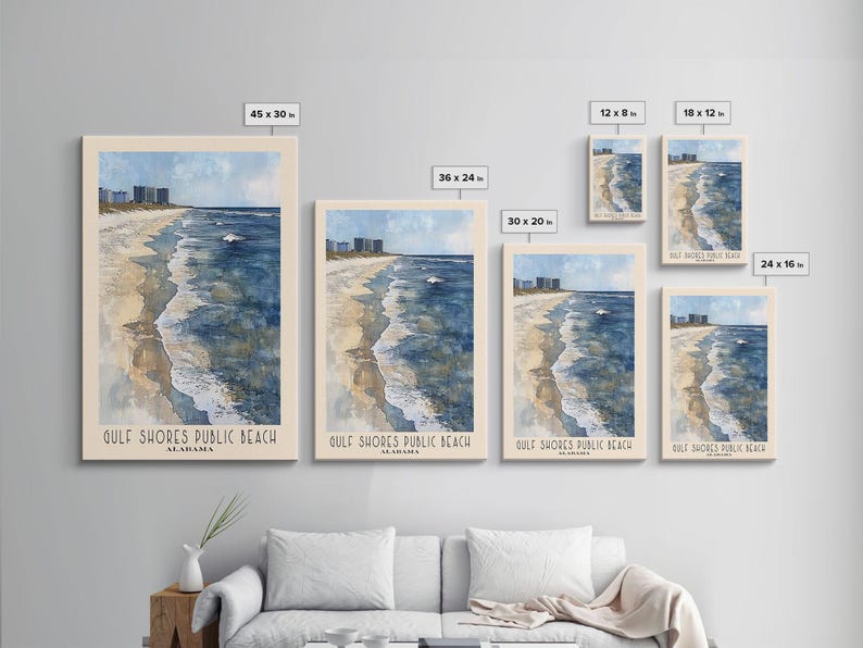 Gulf Shores Public Beach, Alabama Watercolor Print, Vacation Gift, Wall