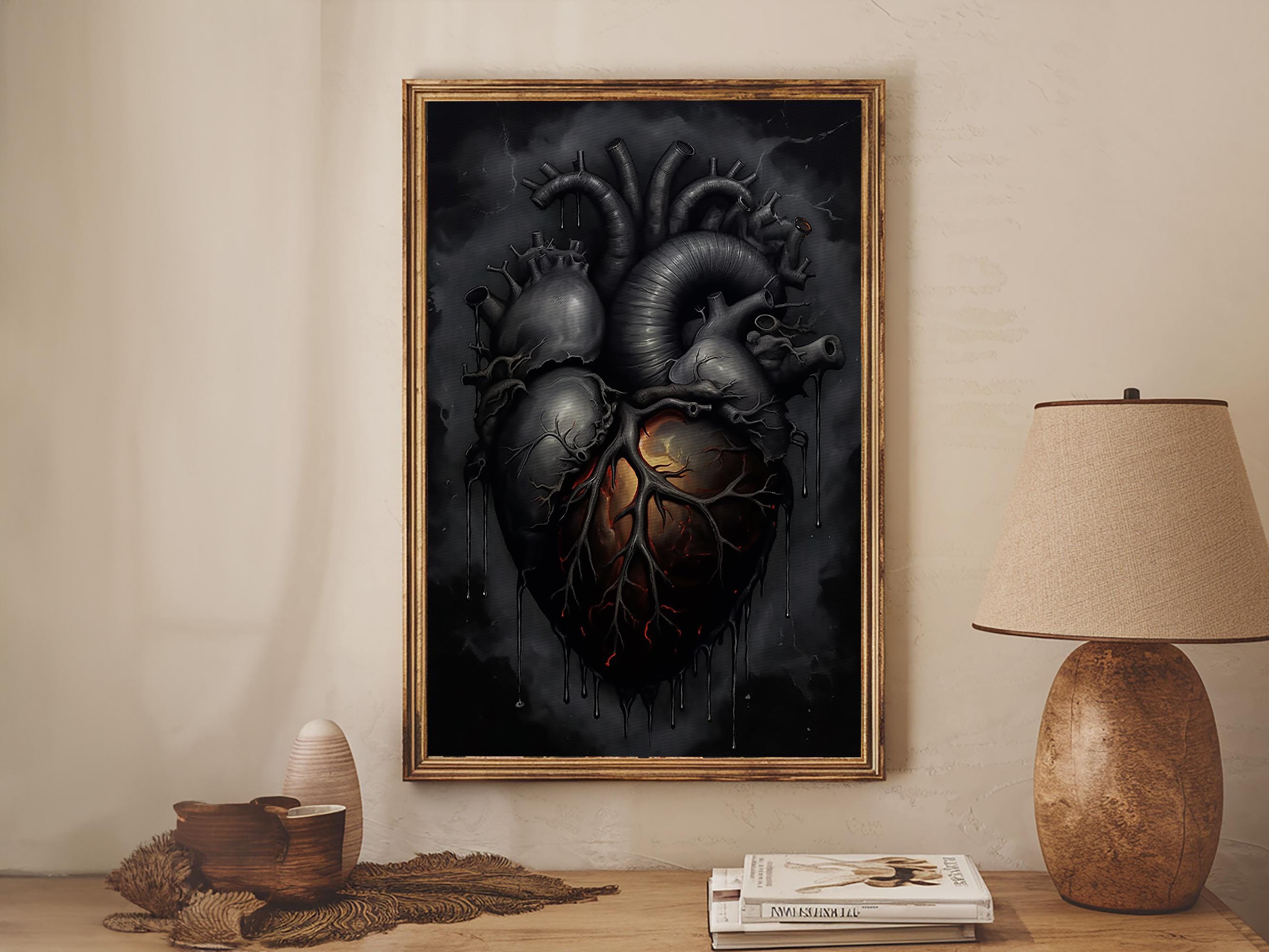 Dark Heart Framed Canvas Print: Macabre Goth Decor - Etsy