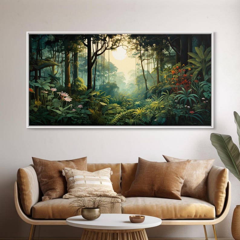 Jungle Canvas Art: Forest Wall Print, Panoramic Landscape immagine 20