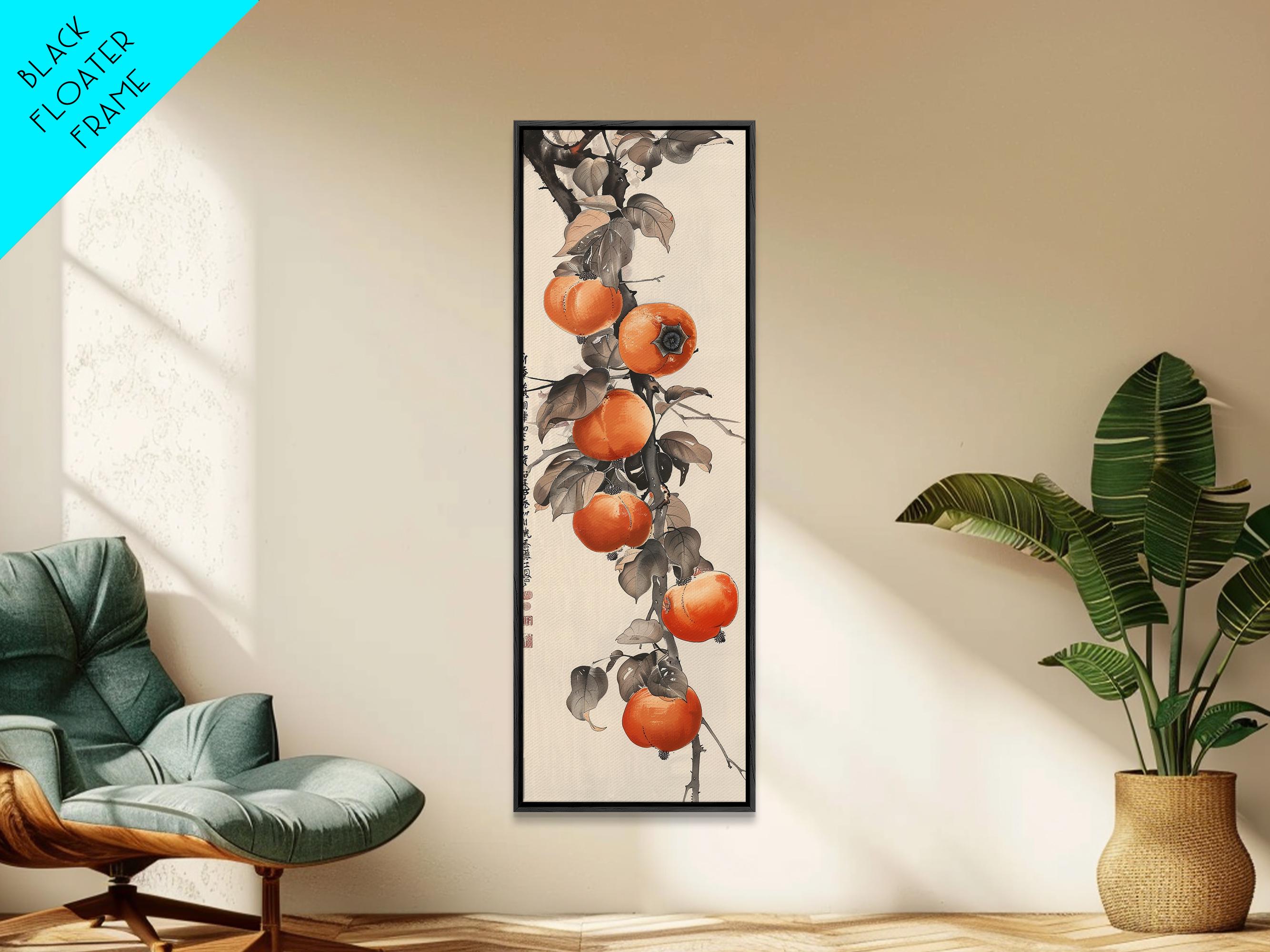 本物！　巻白　persimmon(B) サイン　99/140 版画 Persimmon Tree Branch Framed Canvas Print: Japanese Ukiyo-e Art - Etsy