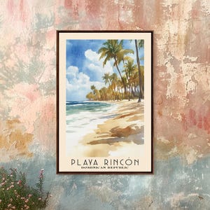 Playa Rincon, Dominican Republic Watercolor Print, Vacation Gift, Wall Art, Vacation Wall Art, Vacatation, Beach Decor, Beach Art