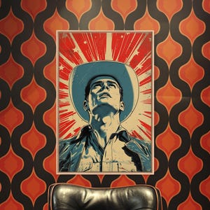 Cowboy Pop Art Print: Framed Western Canvas Wall Decor