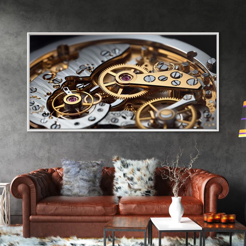 Watch Mechanism Canvas Art: Clock Gears Wall Decor Bild 7