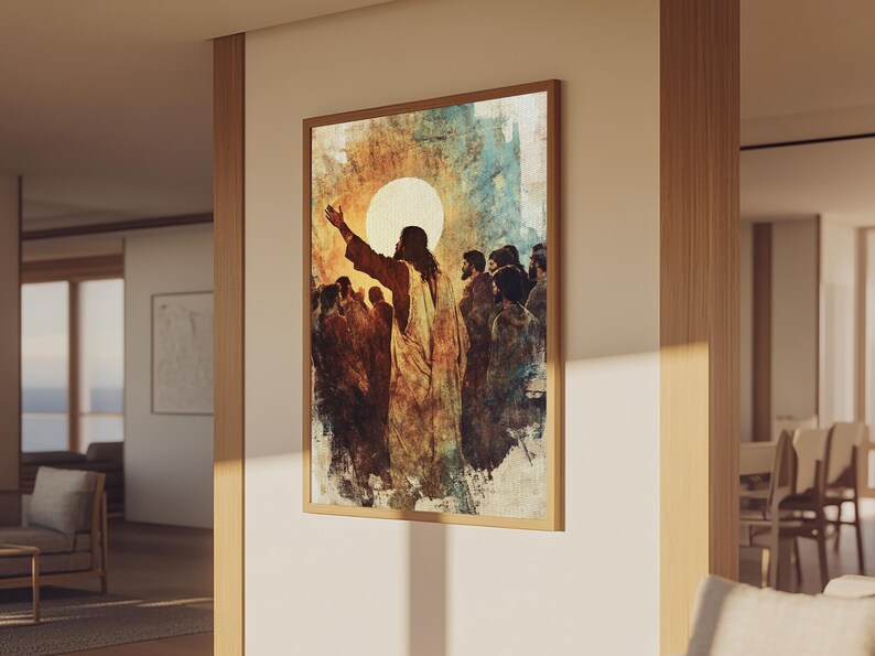 Raising of Lazarus From the Dead Framed Canvas Print - Powerful Art ...