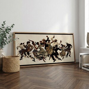 Harlem Jazz Dancers In Vintage Motion Wall Art, African American Art, Black Culture Canvas Print, Music Room Decor Gift For Her