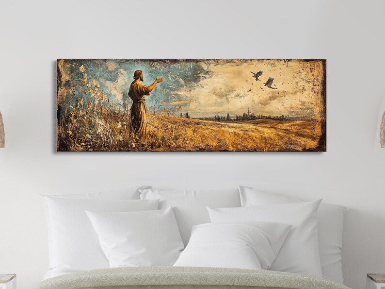 Parable of the Sower Spreading Seeds Framed Christian Art Print ...