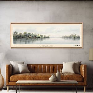 Biscayne National Park Panoramic Florida Travel Art, National Park Print, Minimalist Travel Art, Subdued Watercolor Painting Panoramic