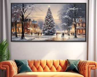 The Christmas Winter Wonderland Framed Canvas Print - Christmas Decoration - Christmas Art - Christmas Living Room Decor Christmas Wall Art
