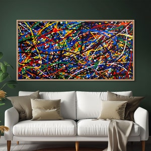 original abstract painting, Jackson Pollock style painting Print, modern abstract art, Colorful wall art, splatter Pollock Print Wall Art