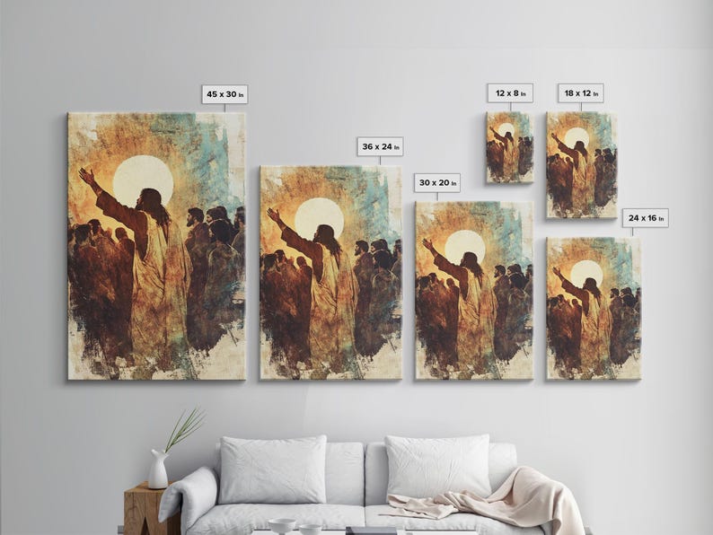Raising of Lazarus From the Dead Framed Canvas Print - Powerful Art ...