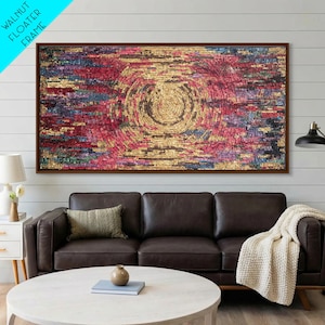 Colorful Woven Spiral Abstract Canvas Print, African Fabric Inspired Wall Art, Textile Art, Bohemian Decor, Earth Tone Decor