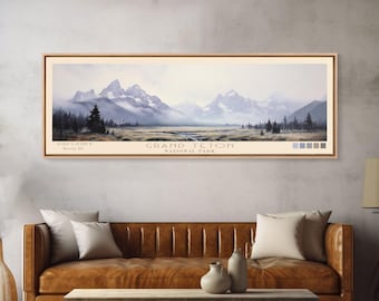 Grand Teton National Park Panoramic Art: Wyoming Travel Print