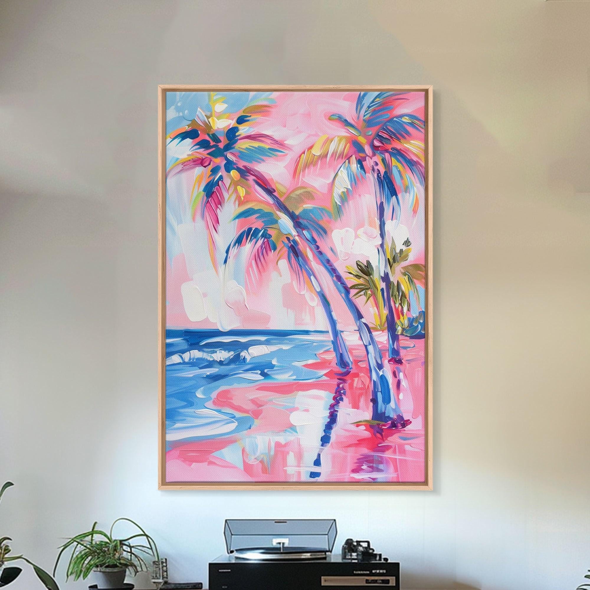 Abstract Palm Tree Canvas Print: Coastal Beach Wall Art - Etsy