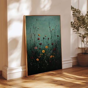 Moody Wildflower Canvas Print: Modern Farmhouse Floral Wall Art