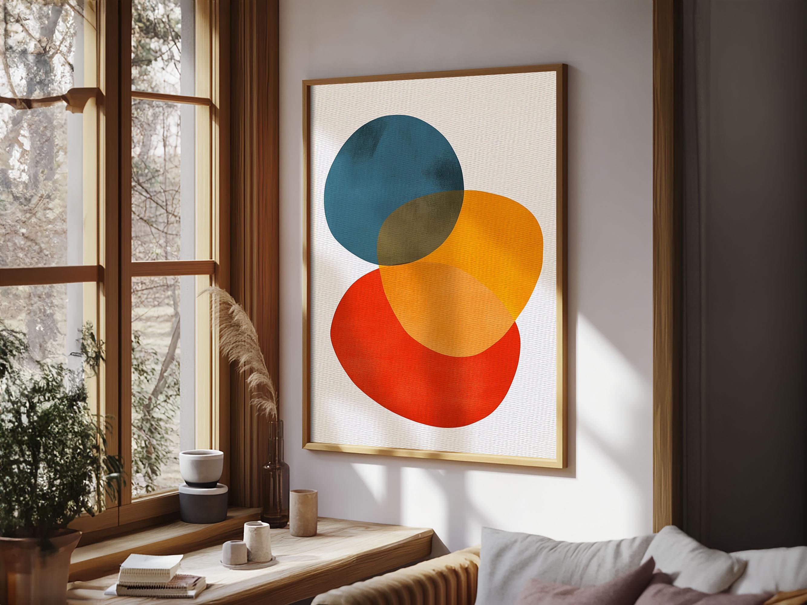 Abstract Canvas Print: Modern Colors & Shapes Framed Wall Art