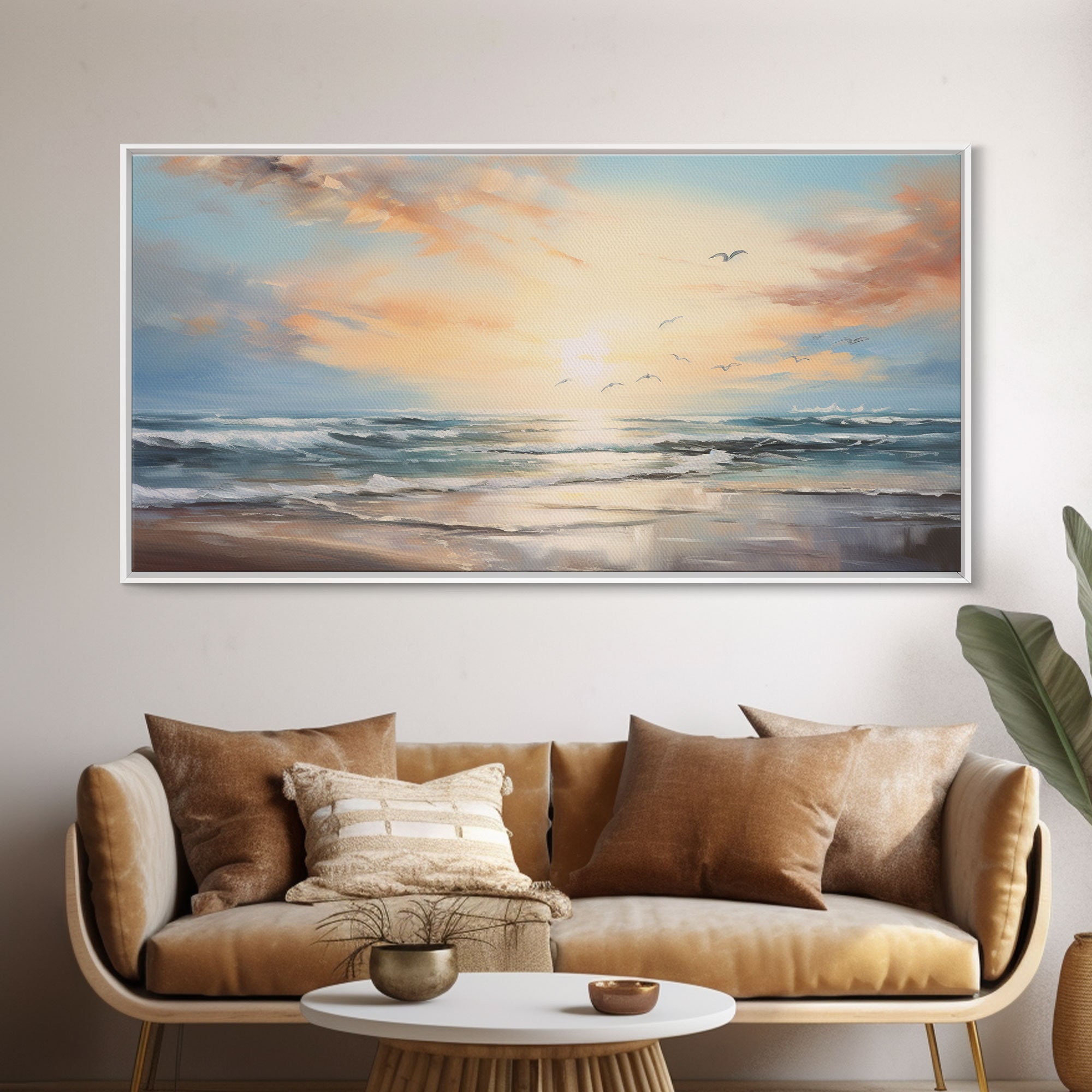 Ocean Art, Beach Wall Art, Summer Wall Art, Seascape Wall Art, Ocean Sunset Art, Panoramic Art, Wall Art, Canvas Art, Landscape Art Print