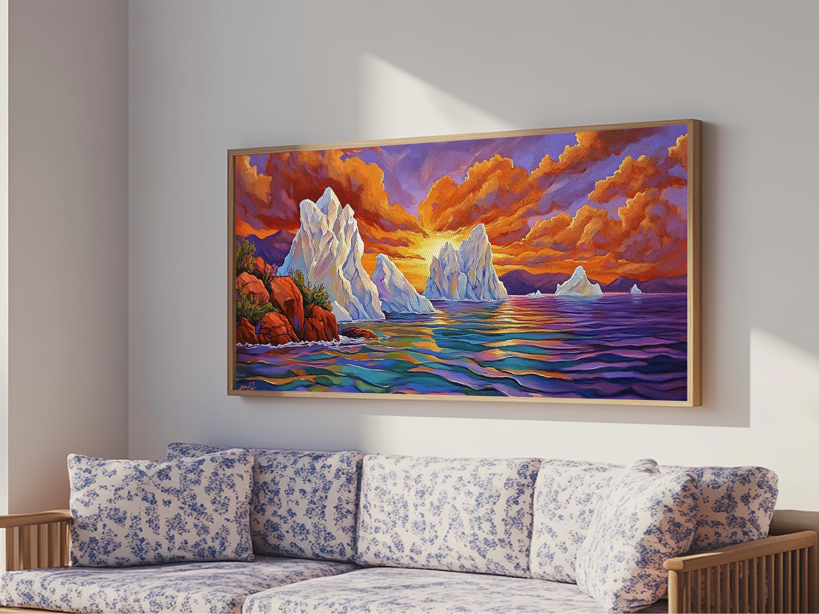 Arctic Sunset Canvas Print: Vibrant Seascape Nature Wall Art - Etsy
