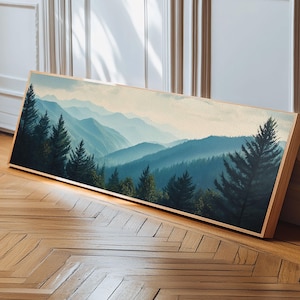 Blue Ridge Mountains Painting Print: Extra Wide Panoramic Wall Art