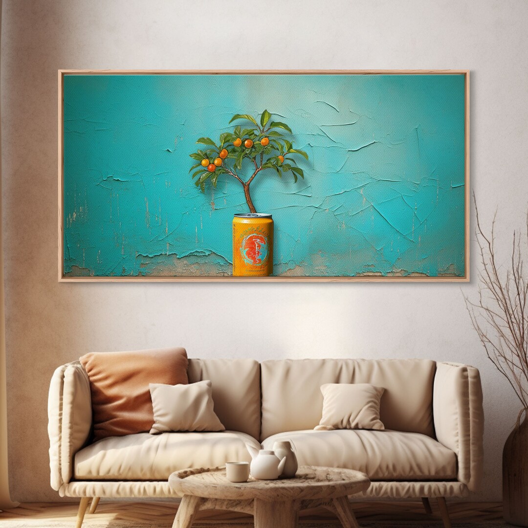 Orange Tree Wall Decor, Orange Wall Art, Soda Can Wall Art, Plant Wall