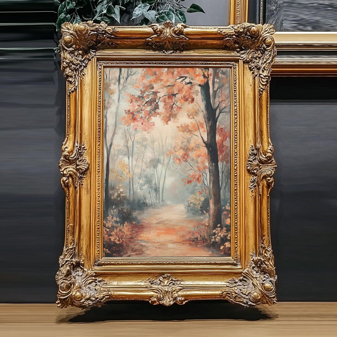 Framed Autumn Forest Canvas Print: Moody Fall Landscape Wall Art - Etsy