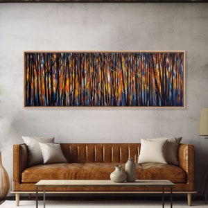 Abstract Forest Canvas Art Print, Abstract Art, Wall Decor, Colorful Art Print, Framed Large Canvas Print, Panoramic, Wall Art, Canvas Print