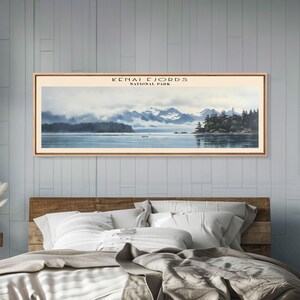 Kenai Fjords National Park Panoramic Art: Minimalist Alaska Travel Print