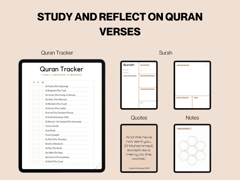 Digital Quran & Ramadan Journal Bundle Quran Study Planner Etsy