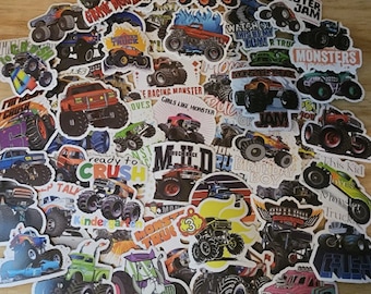 Monster Truck Stickers: 50 Random Decals for Laptop, Bicycle